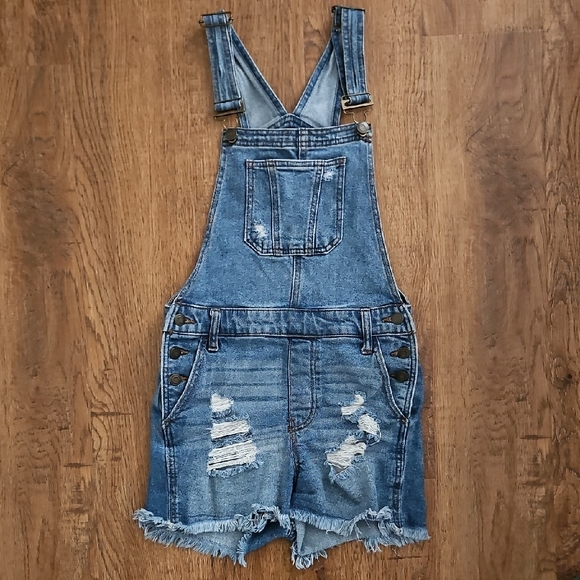 SO Pants - Blue Vintage Stretch Denim Overalls,  Size Small